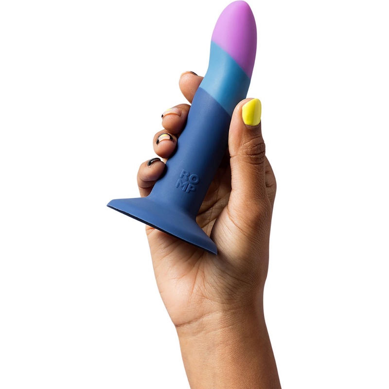 Dildo silikonowe Piccolo-X Blue z zakrzywionym trzonem o długości 12,7 cm - 4