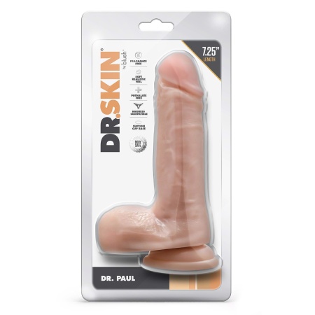 Dildo realistyczne Dr. Paul z jądrami i przyssawką 18,4 cm beżowy - 1
