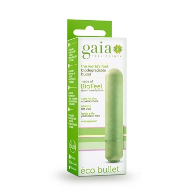 Wibrator typu bullet GAIA ECO BULLET Green - bioplastik BioFeel, 1 tryb wibracji, 8,2 cm (użytk. 6,3 cm) - 1
