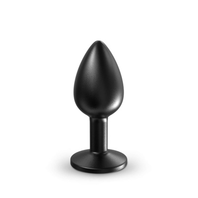 Korek analny ONIX Plug S — stożkowy, matowy stop aluminium, dyskowa podstawa, długość 7,1 cm - 1