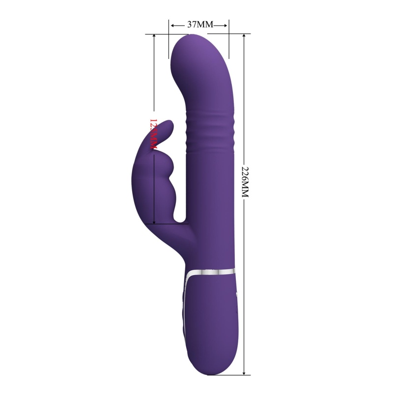 Wibrator króliczek Coale Dark Purple - 7 wibracji, rotacja i ruch posuwisty, 22,6 cm - 9