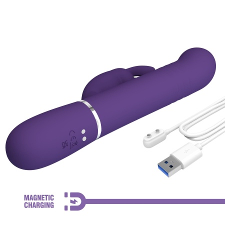 Wibrator króliczek Coale Dark Purple - 7 wibracji, rotacja i ruch posuwisty, 22,6 cm - 11