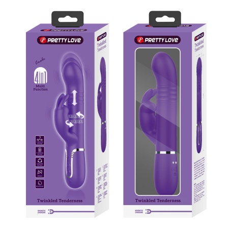 Wibrator króliczek Coale Dark Purple - 7 wibracji, rotacja i ruch posuwisty, 22,6 cm - 12