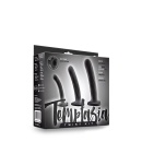 Twist Kit - zestaw 3 dildo z silikonu platynowego z przyssawką i bazą w kształcie serca, 9,5/11,4/15,2 cm, czarny - 1