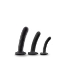 Twist Kit - zestaw 3 dildo z silikonu platynowego z przyssawką i bazą w kształcie serca, 9,5/11,4/15,2 cm, czarny - 2