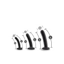 Twist Kit - zestaw 3 dildo z silikonu platynowego z przyssawką i bazą w kształcie serca, 9,5/11,4/15,2 cm, czarny - 5
