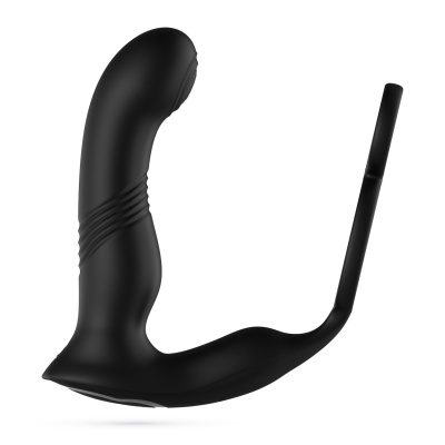 Wibrator prostaty Erixos z pilotem – 16,5 cm, podwójny pierścień, 9 trybów - 1 2