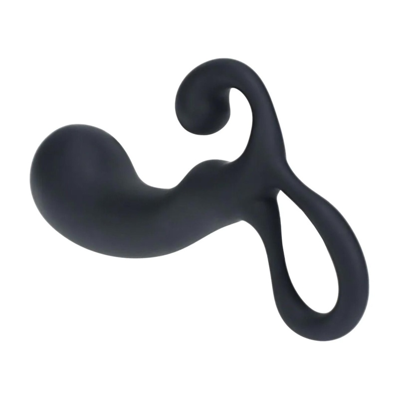 Bulb with Loop Silicone Prostate Massager - L - Black - 4