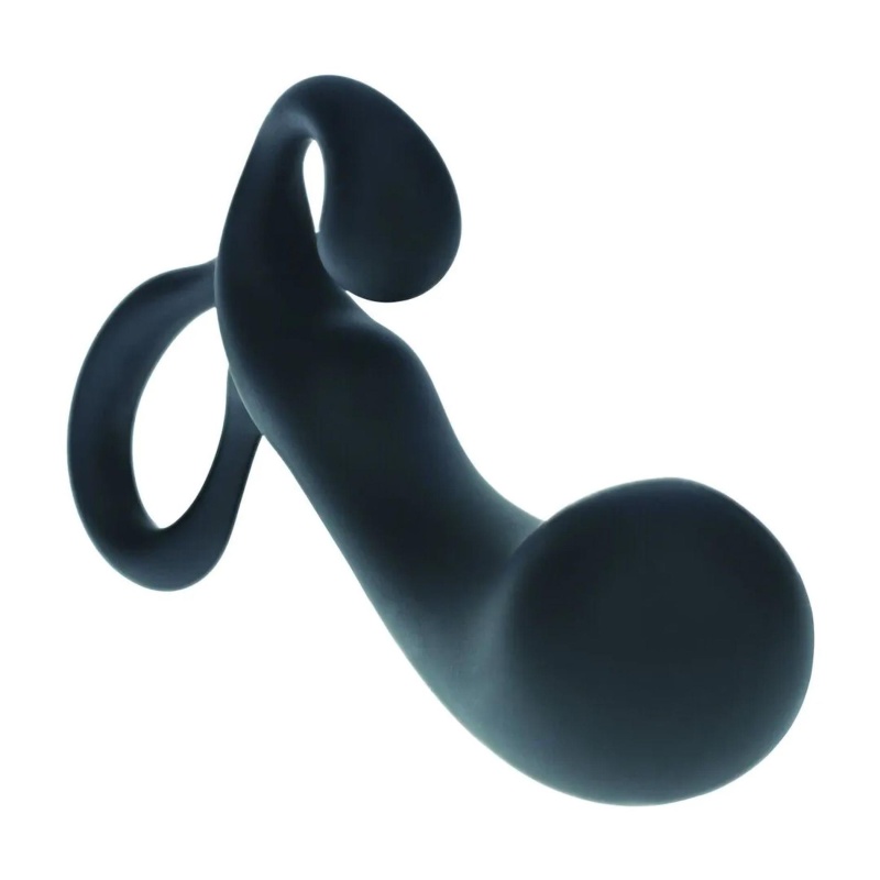 Bulb with Loop Silicone Prostate Massager - L - Black - 5