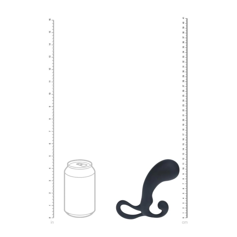Bulb with Loop Silicone Prostate Massager - L - Black - 6