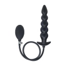 Beaded Inflatable Silicone Anal Plug - Black - 1