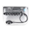 Beaded Inflatable Silicone Anal Plug - Black - 2