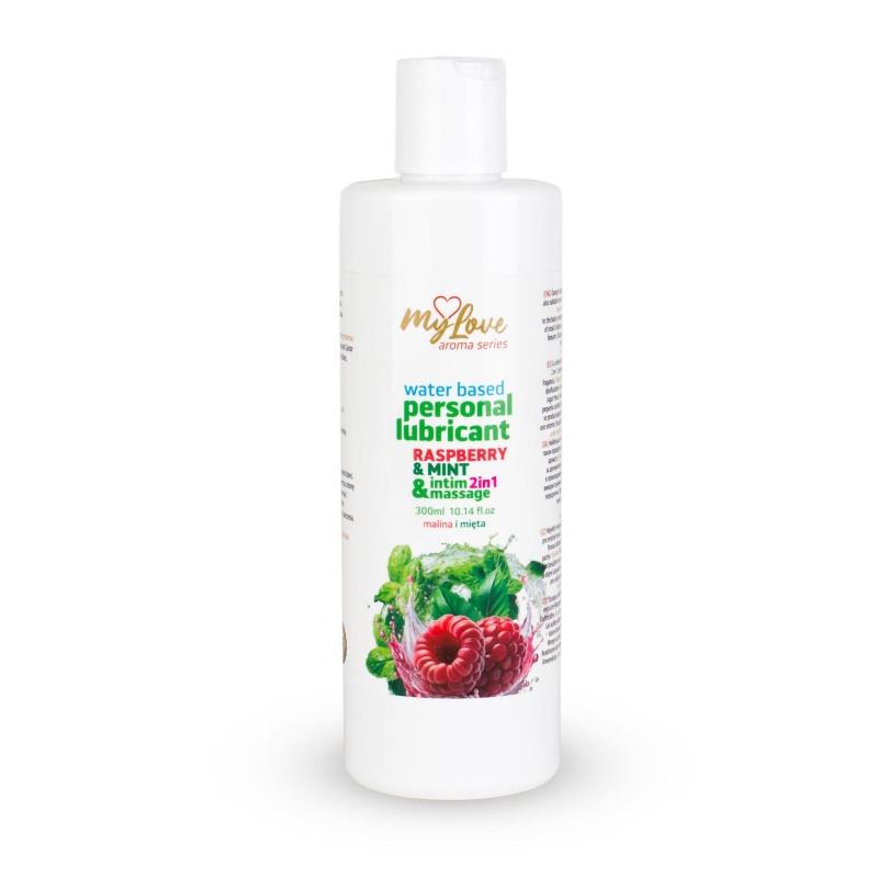 Lubrykant wodny i żel do masażu 2w1 Aroma Series 300ml Malina i Mięta - 1