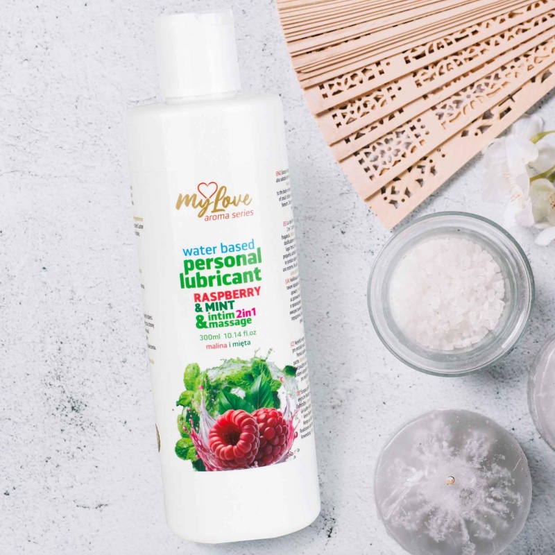 Lubrykant wodny i żel do masażu 2w1 Aroma Series 300ml Malina i Mięta - 5