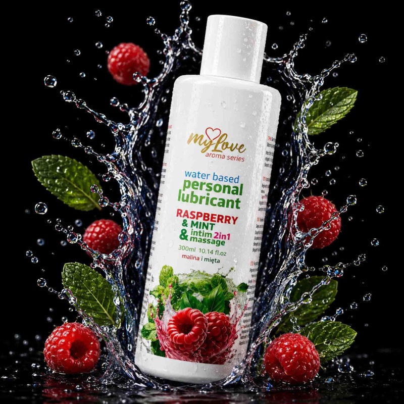 Lubrykant wodny i żel do masażu 2w1 Aroma Series 300ml Malina i Mięta - 6