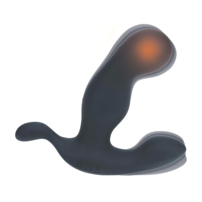 Heating and Vibrating Silicone Prostate Stimulator - Black - 1