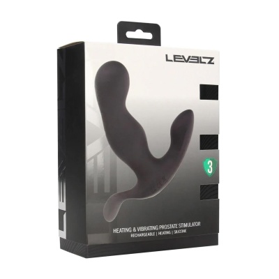Heating and Vibrating Silicone Prostate Stimulator - Black - 1 2