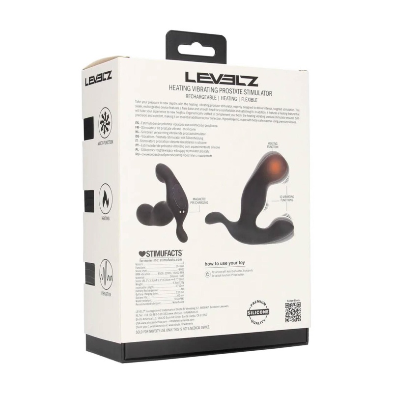 Heating and Vibrating Silicone Prostate Stimulator - Black - 3
