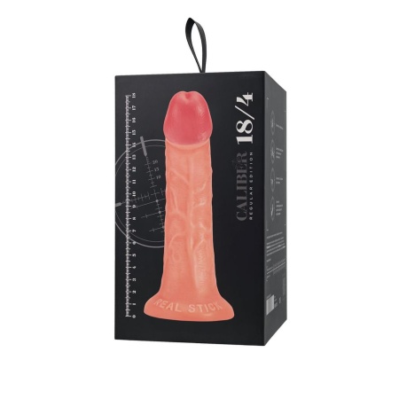 Realistyczny dildo RealStick Caliber 18/4 z przyssawką - PVC, długość 18 cm, średnica 4 cm - 11