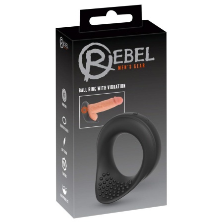Wibrujący pierścień na jądra Ball Ring with Vibration - 10 trybów wibracji, silikon medyczny, długość 8,6 cm, średnica wewnętrzn - 1