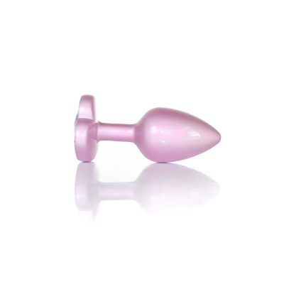 Plug-Jewellery Pearl Pink Heart PLUG- Clear S - 1 2