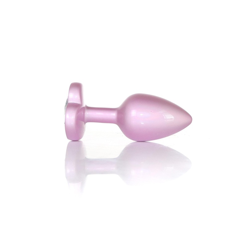 Plug-Jewellery Pearl Pink Heart PLUG- Clear S - 2