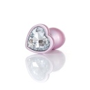 Plug-Jewellery Pearl Pink Heart PLUG- Clear S - 3