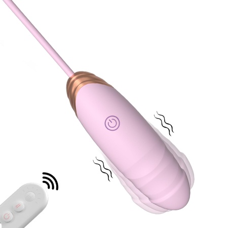 Vibrating Silicone Love EGG USB 7 vibration and thrust functions / Remote control Pink - 2