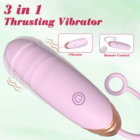 Vibrating Silicone Love EGG USB 7 vibration and thrust functions / Remote control Pink - 3