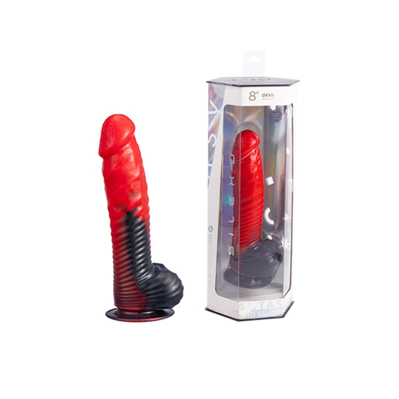 Devil Real Skin Fantasy - realistyczne dildo termoreaktywne z płynnego silikonu SILEXD, długość użytkowa 15 cm - 4