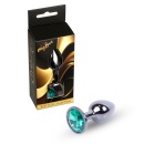 MyLove Toys Jewellery Dark Silver Plug Green - stalowy plug analny z zielonym kamieniem serca w metalowej oprawce - 7