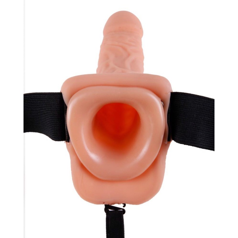 Wydrążony Strap-On 9inch Hollow z Jądrami – Regulowane Paski, Kanał 10 cm, Dł. 24 cm - 6
