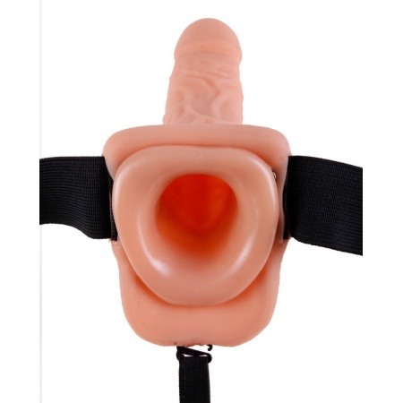 Wydrążony Strap-On 9inch Hollow z Jądrami – Regulowane Paski, Kanał 10 cm, Dł. 24 cm - 6