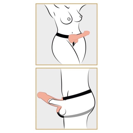 Wydrążony Strap-On 9inch Hollow z Jądrami – Regulowane Paski, Kanał 10 cm, Dł. 24 cm - 7