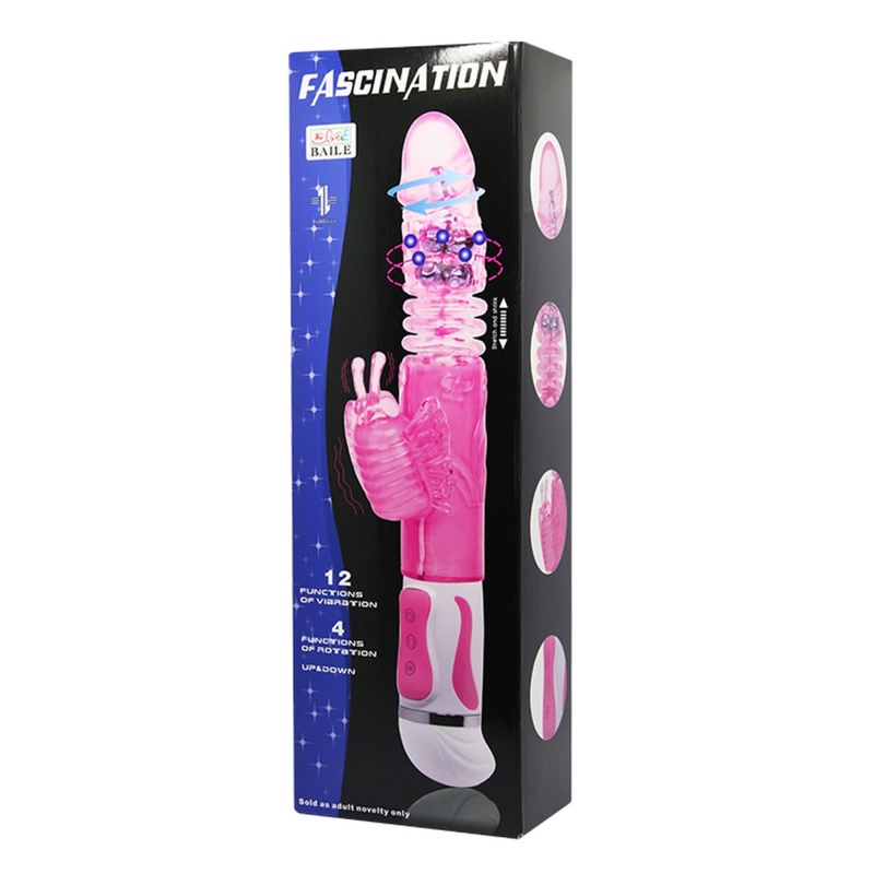 Wibrator króliczek FASCINATION BW-063004 z rotacją, ruchem posuwistym (thrusting) i 12 funkcjami wibracji - 7