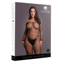Bodystocking with off shoulder neckline, fishnet structure and open crotch. - 2
