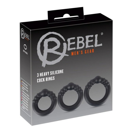 Pierścienie erekcyjne Rebel Heavy Silicone Rings – silikonowy płaszcz z otwartym rdzeniem metalowym, średnica wewnętrzna 3 / 3,5 - 1