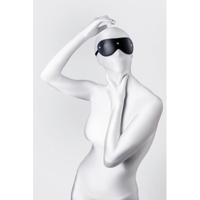 Anonymo mask, PU leather, black, 24 cm - 1 2