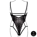 Lace Underwired Open Cup Bodysuit with Adjustable Sliders - Plus Size - Black - 6