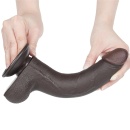 Dildo Sliding Skin Dual Layer 21,6 cm ciemnobrązowy - 5