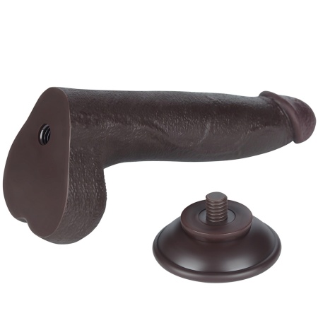 Dildo Sliding Skin Dual Layer 21,6 cm ciemnobrązowy - 8