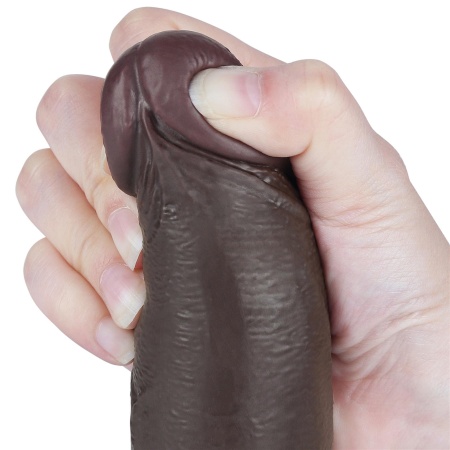 Dildo Sliding Skin Dual Layer 21,6 cm ciemnobrązowy - 10