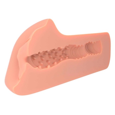 PDX Plus PP Dream Stroker — realistyczny masturbator TPR z zamkniętym tunelem ssącym, 14,8 cm - 4