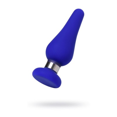 Zatyczka analna ToDo Classic Blue M - matowy silikon, metalowy akcent, eliptyczna podstawa (rozmiar M) - 1