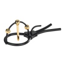 Plunging Pete – Elektrostymulacyjna Opaska na Żołądź z Dylatorem 24K i Regulowaną Pętlą, 15 cm - 2