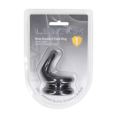 Wide Double O Silicone Cockring - S - Black - 1 2