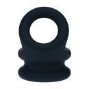 Wide Double O Silicone Cockring - S - Black - 5