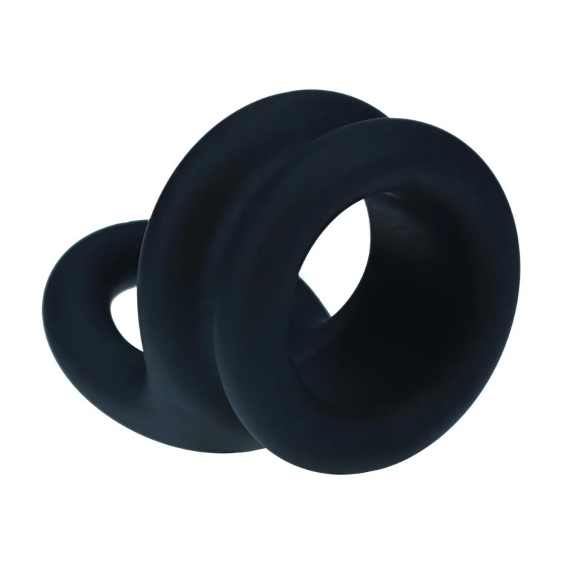 Wide Double O Silicone Cockring - S - Black - 6