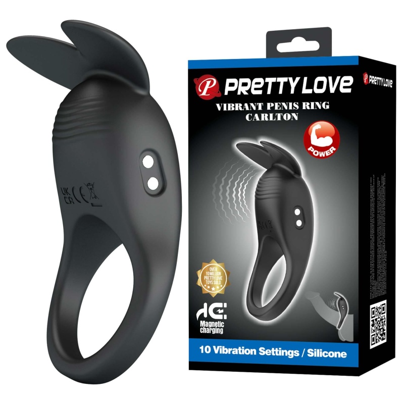 Wibrujący pierścień erekcyjny Carlton do stymulacji łechtaczki - silikon medyczny, 14 cm - 1