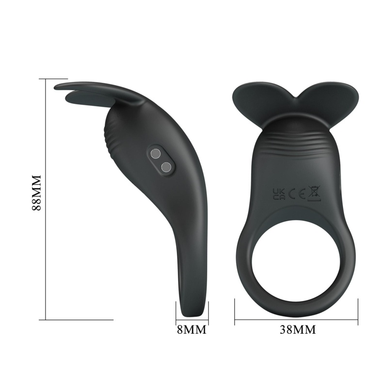 Wibrujący pierścień erekcyjny Carlton do stymulacji łechtaczki - silikon medyczny, 14 cm - 7